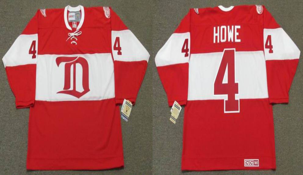 2019 Men Detroit Red Wings #4 Howe Red CCM NHL jerseys